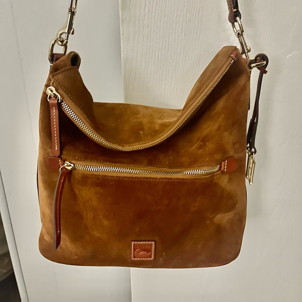 Dooney & Bourke Amber Suede Large Sac Shoulder Bag